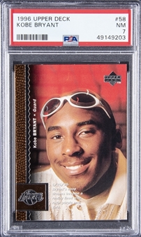1996-97 Upper Deck #58 Kobe Bryant Rooke Card - PSA NM 7